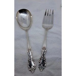Original ROGERS MFG CO EXTRA PLATE Serving Spoon & Meat Fork Lot Silverplated